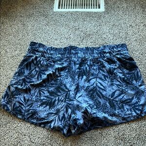 Avia Blue Athletic Shorts with Blue Tropical Print Athletic Outdoor